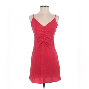 Zara red mini dress with ruching
